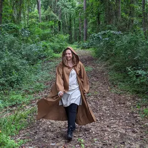Hooded Robe or Cloak with Sleeves - Wizard, Monk or Jedi Robe Unisex Clothes Costumes Womenswear Menswear