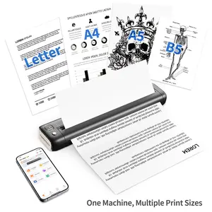RONGTA Portable Printers Wireless for Travel Support 8.5" X 11" US Letter Bluetooth Thermal Inkless Mobile Printer for Office Home Matching thermal paper
