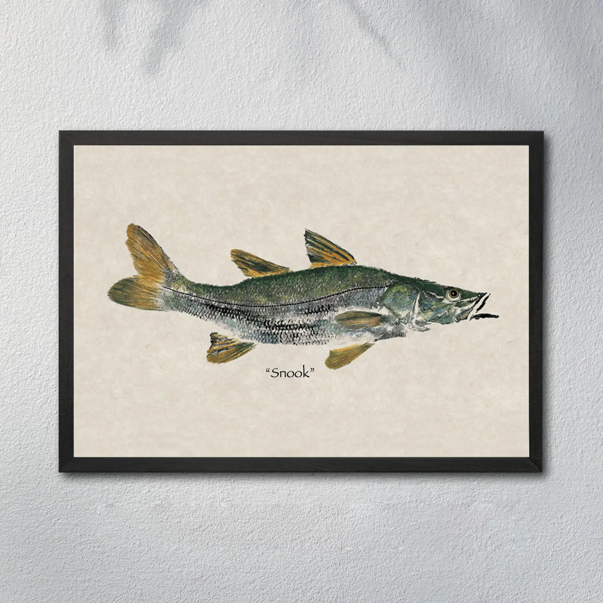 Snook Gyotaku Poster, Coastal Fish Wall Decor, Fishing Art Print, Marine Wildlife Poster, Nautical Home Decoration