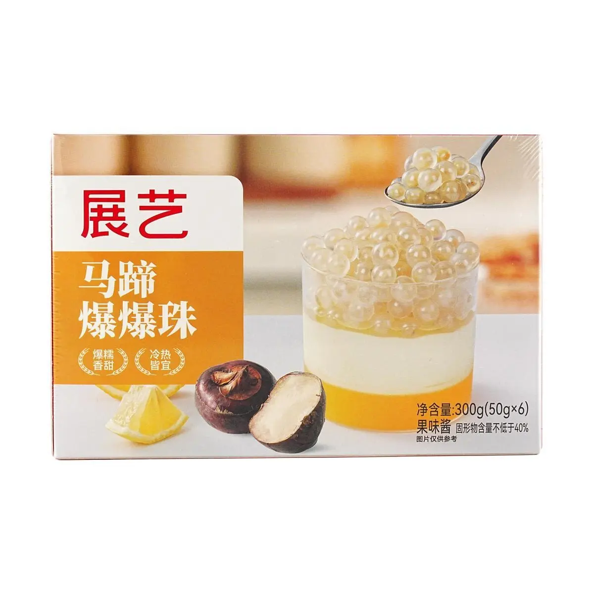 ZHANYI Crispy Popping Boba Pearls - 6 Packs, 300g - Bursting with Flavor for Bubble Tea, Desserts, Cakes & Drinks - Chewy & Q-Tender Texture