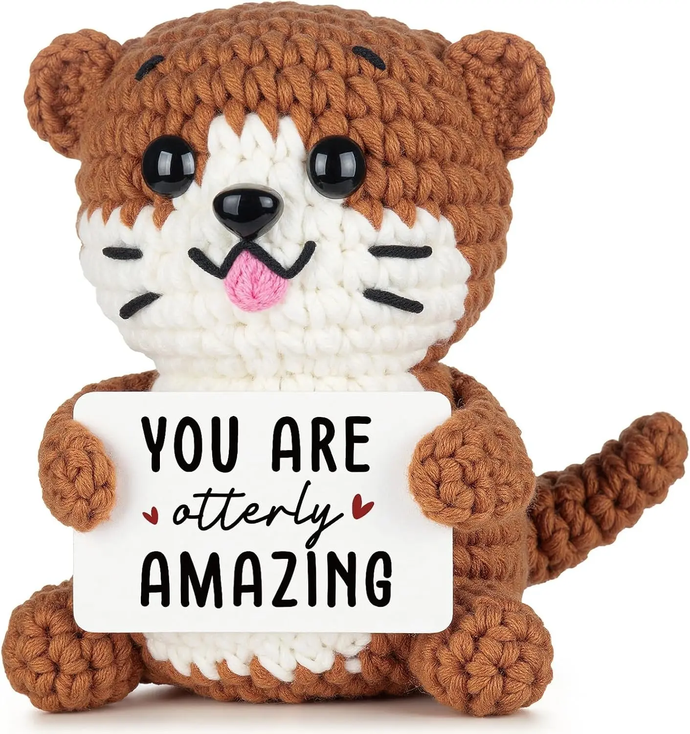 Crochet Otter Gifts for Women Men - Handmade Inspirational Otter | Birthday Gifts for Men Women Sister Adults, Home Desk Decor, Appreciation Thank You Gift for Woman Her Him Friend Coworker Gift