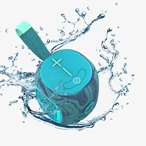Portable Bluetooth Speaker Box with IPX6 Protection, TWS Pairing, Golden Size, Hand Strap, and Breathing LED Lights for Outdoor Sports and Beach Use