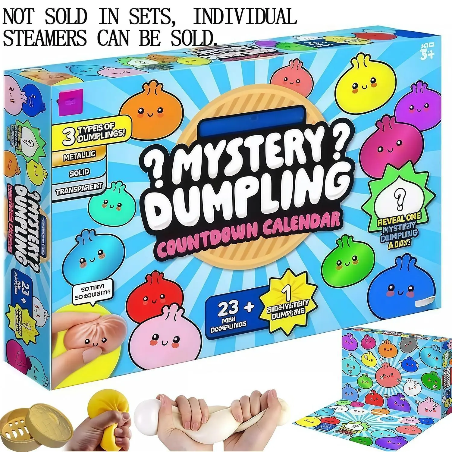 24 Glitter Dumpling Stress Relief Toys, Countdown Calendar Blind Box, Colorful Sensory Fidget Toys, Perfect for Parties and Gifts