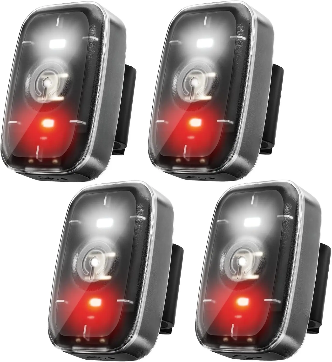 4-Pack Clip-On LED Safety Strobe Light, High Visibility Car & Bike Tail Light with 4 Modes for Cycling, Running Waterproof drone aircraft bike lamp