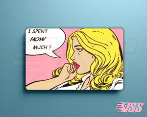 Comic I spent how much? card cover Funny Debit Credit Card Cover Sticker
