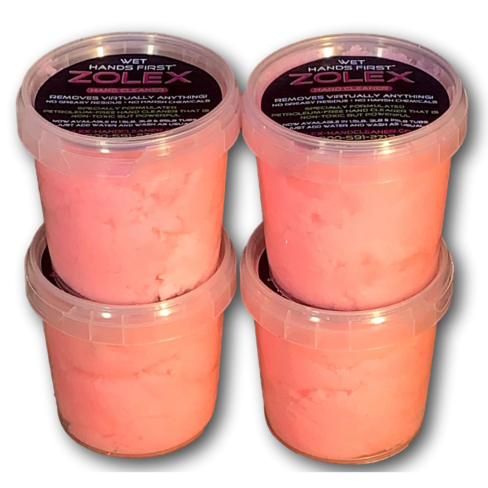 Water-Activated - Cherry Hand Cleaner - Starter Pack - 4 Personal-Sized Tubs (4 x 4 oz)