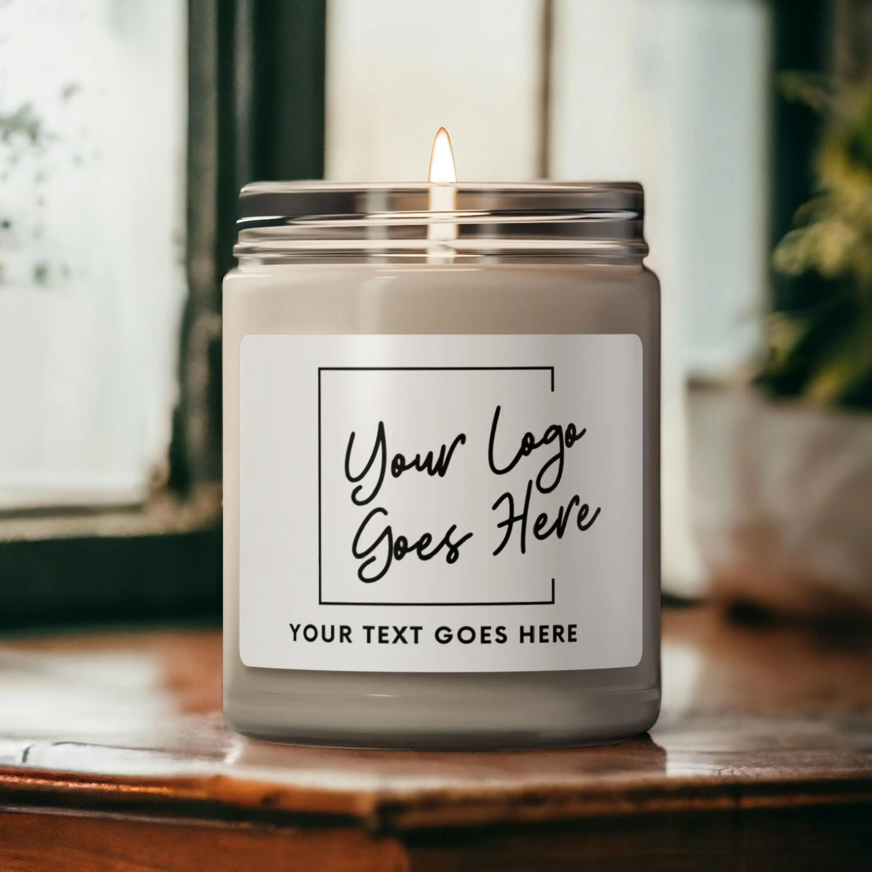 Personalized Photo Candle, Corporate Gifts, Clients Gifts, Realtor Closing Gift, Real Estate Logo, Company Logo, Realtor Marketing[
