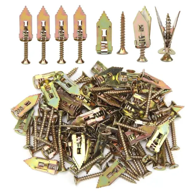 50/200 Pcs Drywall Self Drilling Anchors ScrewsDrywall (0.47/1.18 inch) Upgraded Self DrillingDrywall Anchors with Screws,Easy to use