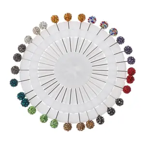 30 Pcs/Set Scarf Safety Pins Hijab Ball Brooch Straight for Head Jew