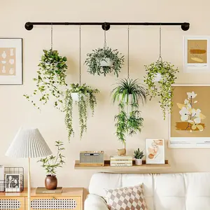72-Inch Black Metal Hanging Plant Hanger for Indoor Plants