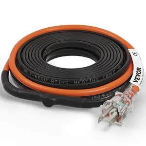 VEVOR Self - Regulating Pipe Heating Cable, 40FT 5W/FT Heat Tape for Pipes Freeze Protection, Water Pipe Heat Cable with Built - in Thermostat Protects PVC Hose, Metal and Plastic Pipe from FreezingVEVOR Super Brand Day