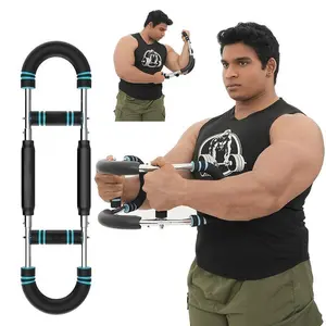 Arm Trainer Strengthen Chest and Arm Muscles Workout Men's Fitness Trainer Detachable Adjustable Resistance Portable Power Twister Bar Home Fitness Equipment fitness level chest trainer