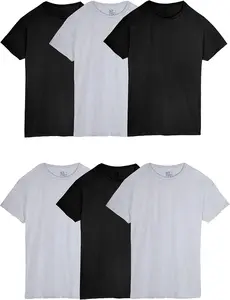 Fruit of The Loom Men's Soft Round Neck Short-Sleeve Crew Tee Undershirts, Layer-Friendly, Casual, Plain, Moisture-Wicking, Tag-Free, Also Available in Big & Tall