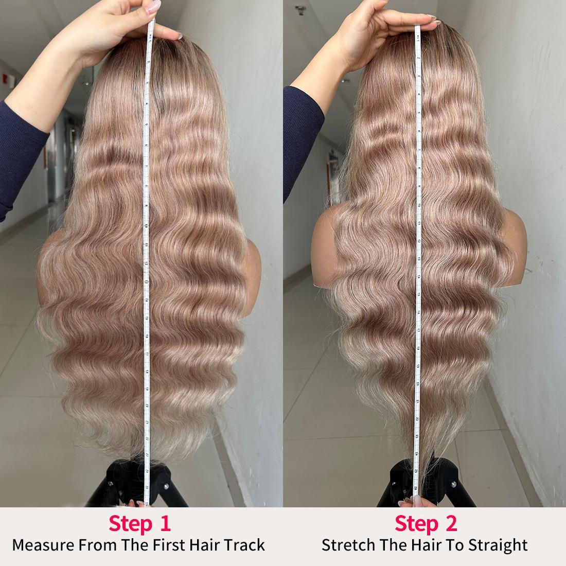 13x6 Ombre Highlight Ash Blonde Lace Front Wigs Human Hair 13x6 Lace Front Wig Pre Plucked With Baby Hair 180% Density Ash Blonde Body Wave Lace Frontal Wigs For Women