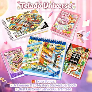 [Telado 1.0-9.0 Collection List] Most Loved Sticker Scene Books, Metal Tweezer+Extra Sticker Freebies Included, Diverse Themes & Vibrant Color Styles, Original Creative Designs | DIY Cartoon Stickers, Puzzle Stickers, Girls New Hobby, Stationary