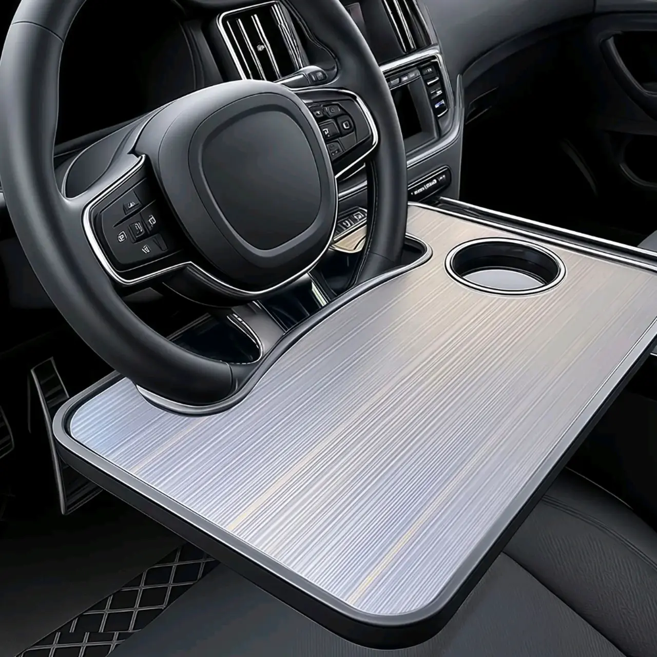 Car Table, Multifunctional Car Steering Wheel Desk,Portable Steering Wheel Dining Table Holder, Car Laptop Desk,Car Interior Accessories