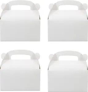 30-Pack White Party Favor Treat Boxes, Goodie Gable Paper Gift Boxes