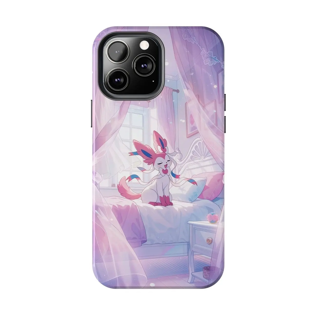 Anime Pokémon Umbreon Sylveon Crystal Cave Phone Case for iPhone 17-7 Pro Max Plus & Samsung Galaxy S26-S21 Ultra Plus - Glowing Crystal Eeveelution Aesthetic Phone Cover unisex V