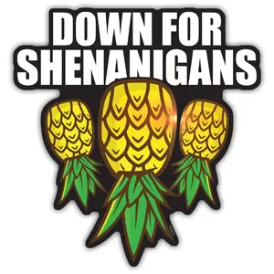 Customizable Upside-Down Pineapple Stickers, Office Labels for Shenanigans-Themed Decor, Customizable Stickers