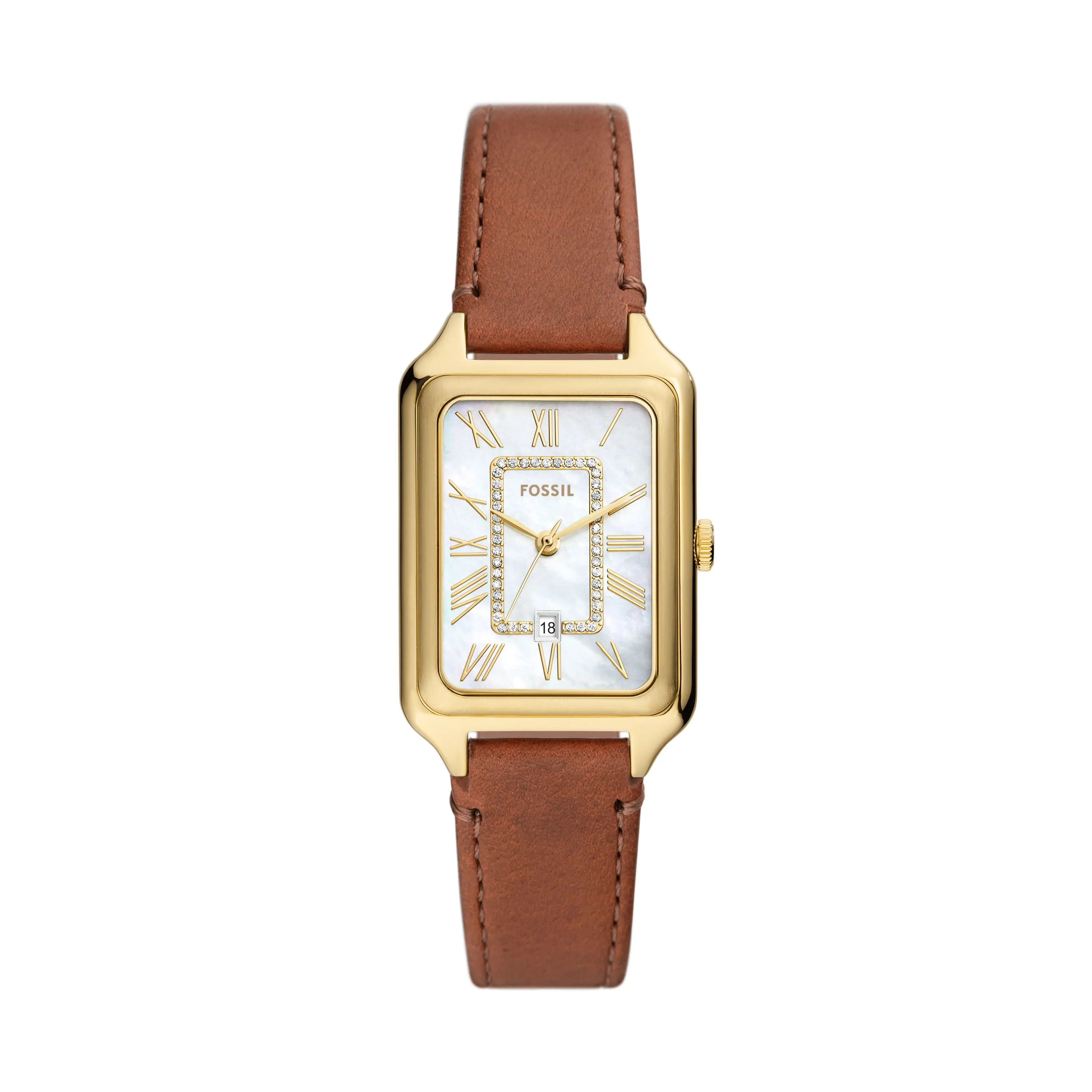 Fossil Women's Raquel 26mm Three-Hand Date, Gold-Tone Stainless Steel Watch