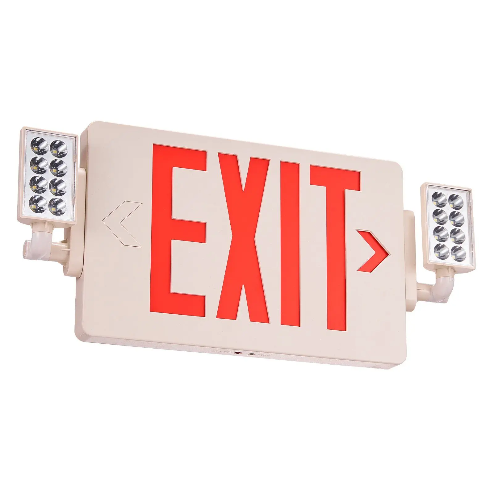 VEVOR LED Exit Sign with Emergency Lights, Two Heads Emergency Exit ...
