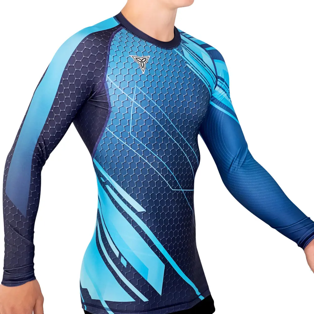 Blue Sonic Funk Fighter Compression Rashguard