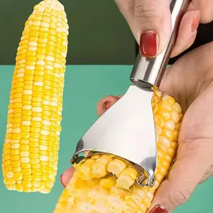1 Piece Corn Peeler, Stainless Steel Corn Kerneler for Kitchen, Reusable Multifunctional Vegetable Peeler, Creative Corn Stripper Tool, Kitchen Gadgets