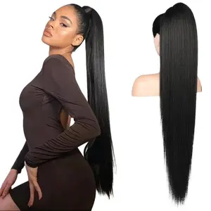 SummerVibes AISI HAIR Ponytail Extension 30 Inch Long Straight Claw Clip Ponytail Synthetic Hairpieces Pony Tails Natural Soft Clip in Hair Extension Ponytail for Women