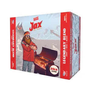Jax Legendary Blend BBQ Pellets 20lb Box - Maple, Hickory & Cherry Hardwood BBQ Pellets for BBQ Cooking & Grilling – Perfect for Outdoor Party – Low-Ash, No Fillers