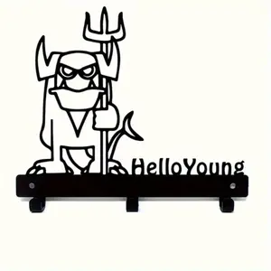 HelloYoung Sinister Demon Claw Wall Hook: Gothic Metal Key Rack. Handcrafted Macabre Decor for Halloween & Year-Round