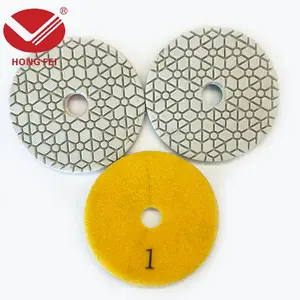 4-Inch Diamond Polishing Pad, Three-Step Method, Wet/dry Grinding Disk, Suitable for Granite, Marble, Concrete, Artificial Stone, Durable Velcro Backing