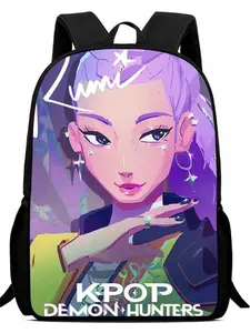 K-Pop Demon Hunters Lumi Theme Backpack, Anime School Bag for High School Students, Large Capacity Bookbag, Secondary Education Accessory
