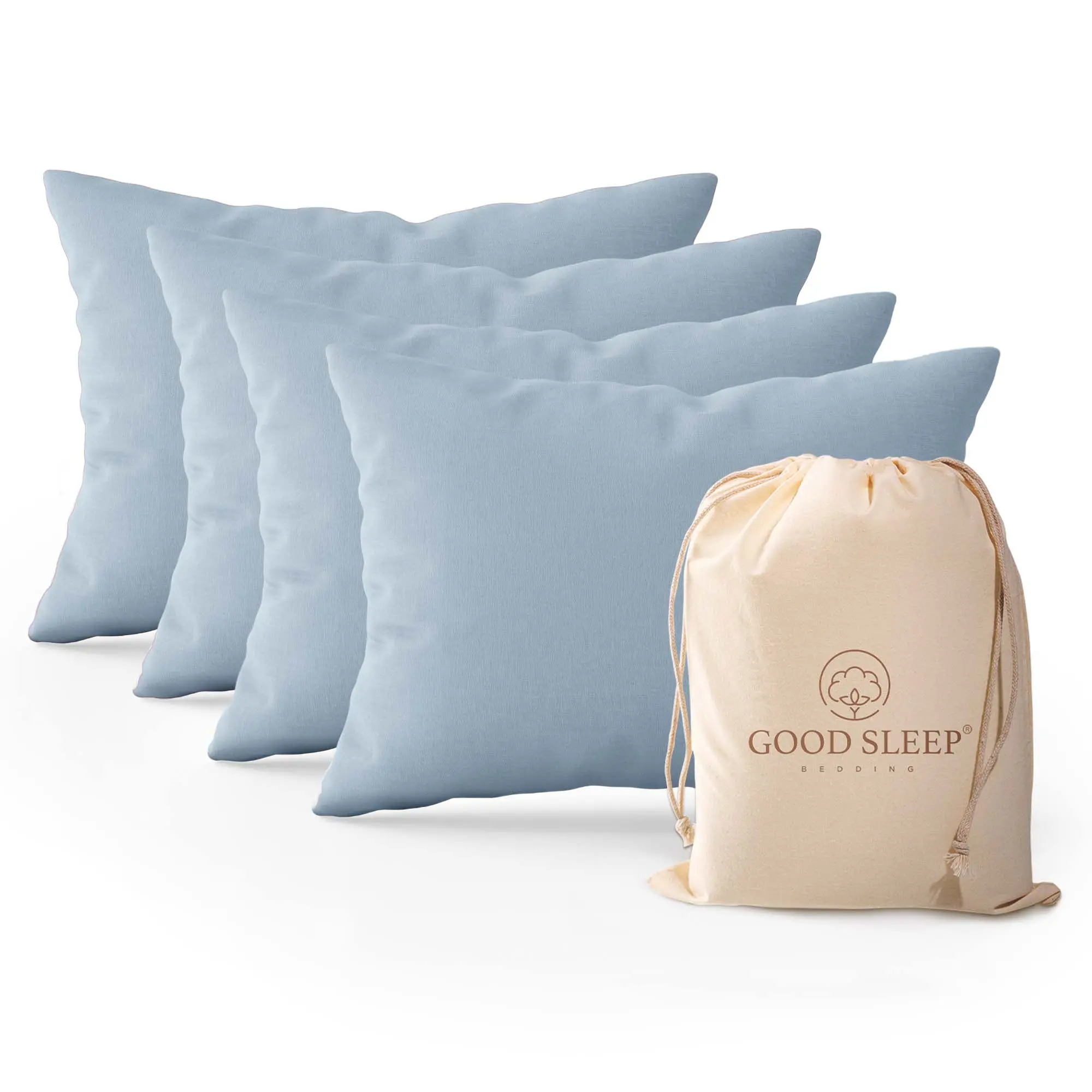 Classic Sateen Egyptian Cotton Pillowcases - Cool Sleeping Bedding, Plain Solid Colors, Fade Resistant, Breathable, Advanced Dyeing Technology, King/Std Size, High Fade Resistance