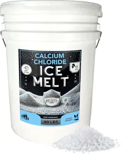 Calcium Chloride Pellets — Ice Melt Bucket - Fast-Acting & Pet, Concrete, Environment Safe - Ideal for Driveways, Sidewalks, and Entryways