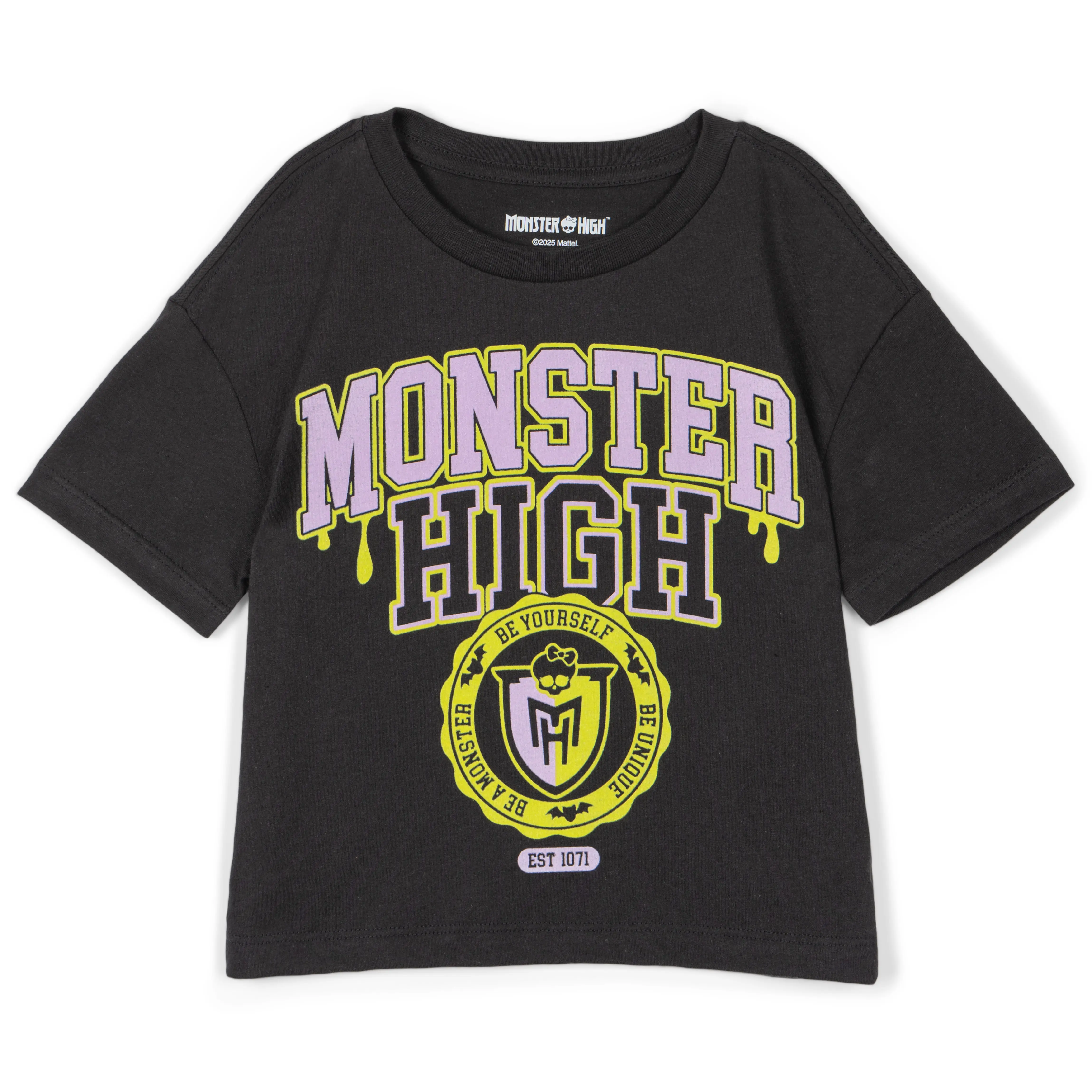 Monster High Girls' Round Neck Graphic Print Short Sleeve T-Shirt, Kids' Clothes & Shirts for Toddler to Big Kid, Shirts For Girls, Casual