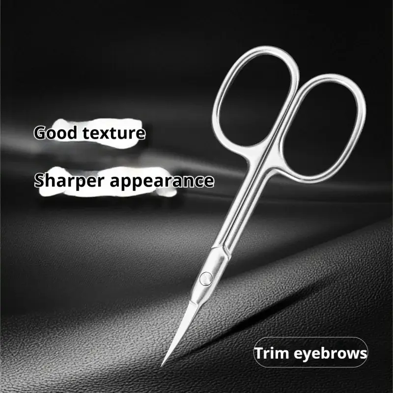 1Pcs  thickness Nail Cuticle Scissors Eyebrows/Eyelashes Mustache Multi-Purpose Cuticle Extra Fine Curved-Manicure scissors Cutting Tool