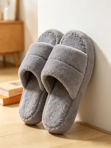 Luxury Print Plush Slippers, Soft Elastic Anti-Slip Slide Sandals, All-Season Trendy Fuzzy Slippers, Dorm Lazy Slippers, House Slippers