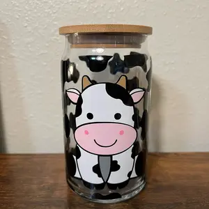 Cow Print Iced Coffee Libbey Cup