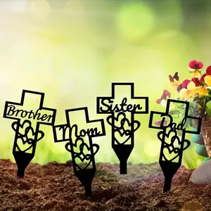 CIFbuy Garden Memorial Cross: Honor Loved Ones in Style Elegant Garden Decorative Stake Memorial Cross Memorial Cross for Honor.