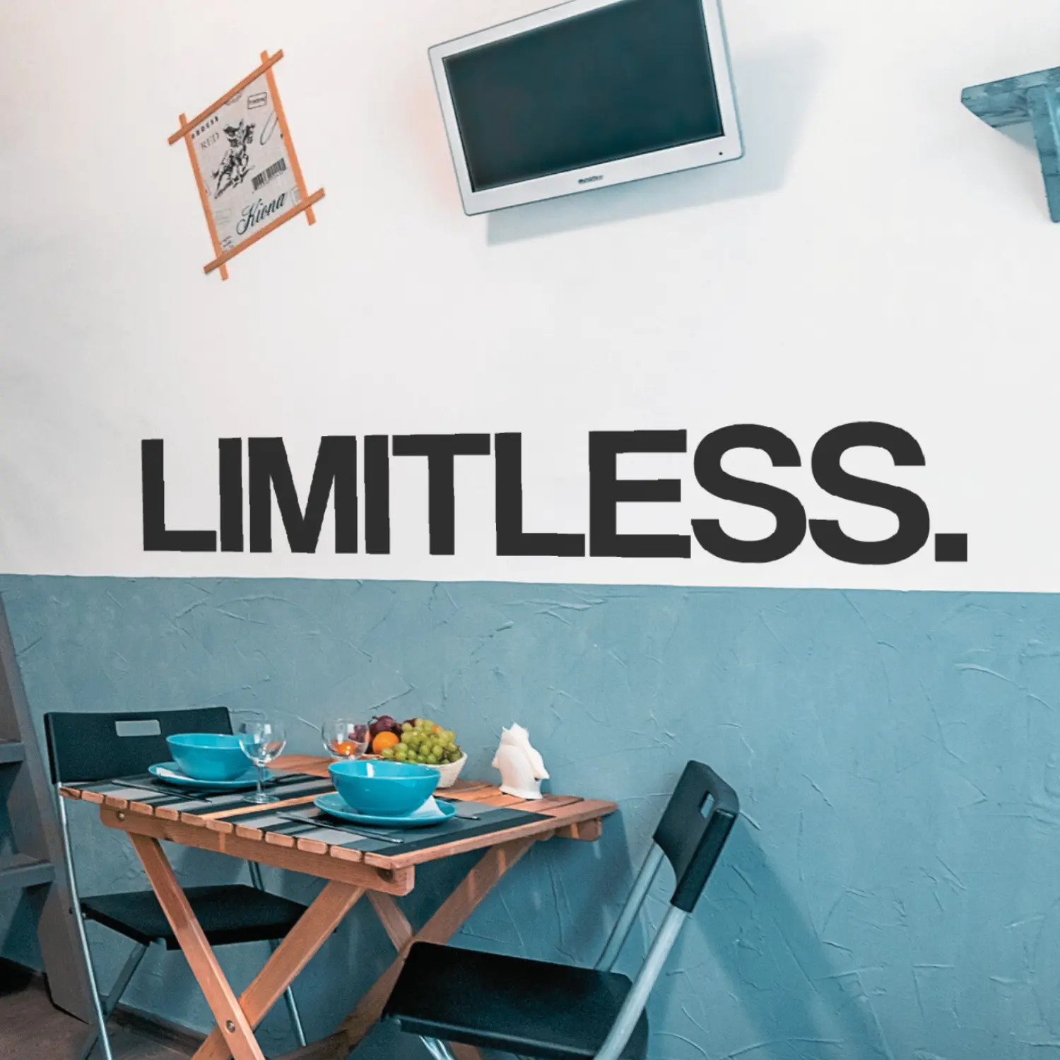 Limitless Wall Decal - Inspirational Sticker Quote, Motivational Vinyl Art Words and Sayings for Positivite Office Home Gym Decor - Easy to Apply - Removable