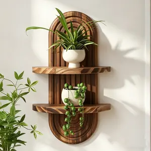 Boho Wall Hanging Shelf, Handmade Rainbow Arch Floating Shelves, Vintage Storage Rack,  Wood Wall Decor for Bedroom Living Room Nursery Bathroom