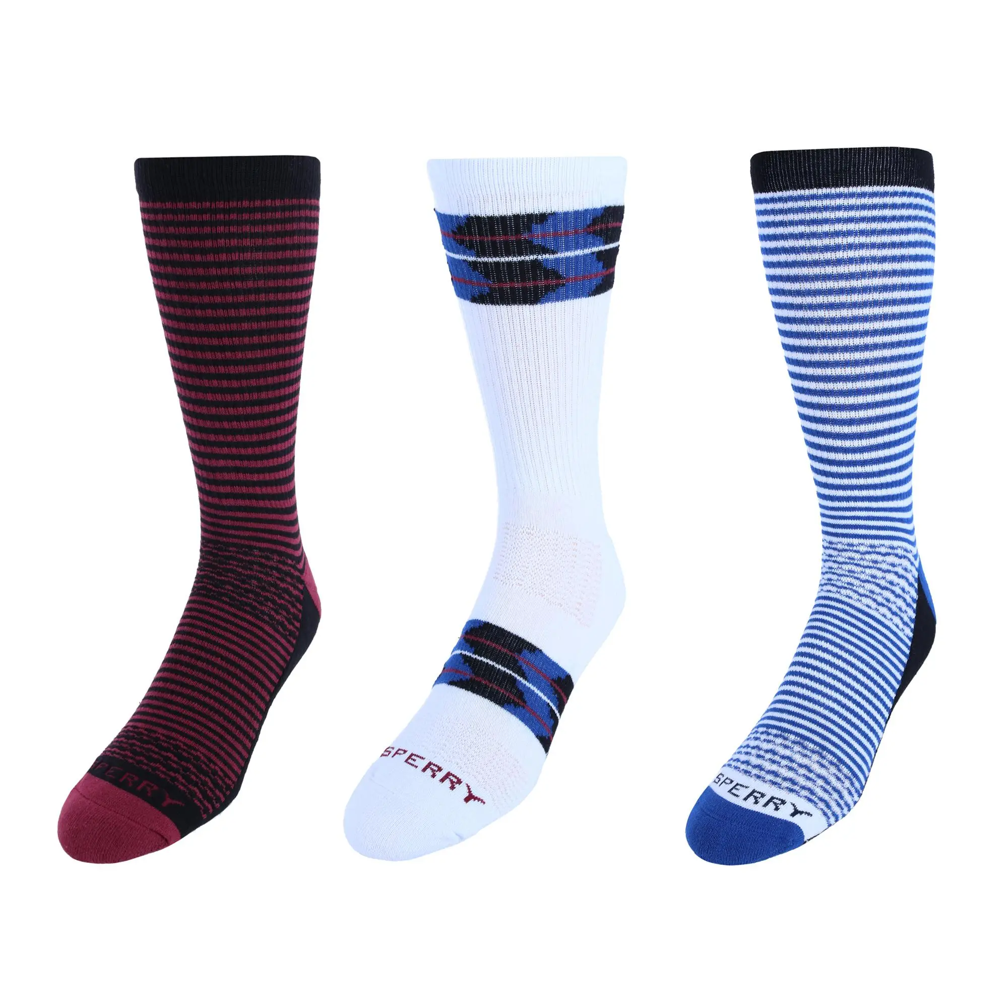 Sperry Men's Super Soft Cotton Boat Crew Socks (3 Pair Pack), Casual Socks