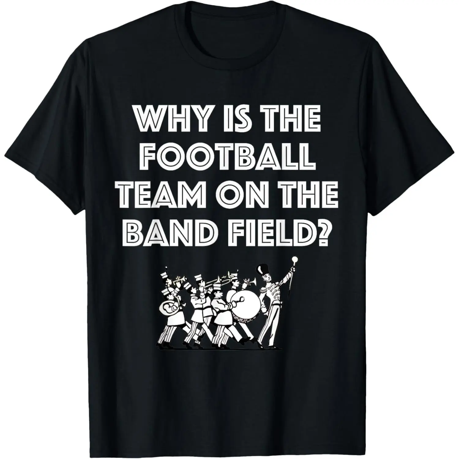 Men's Graphic T-Shirt, Funny Marching Band Regular Fit Tee in 100% Cotton, Moisture-Absorbing Round Neck Top for Sports & Streetwear, Shortsleeve, Menswear, Moisture Absorb, Casual, Fashion, Machine Washable, Fabric, Natural, Soft