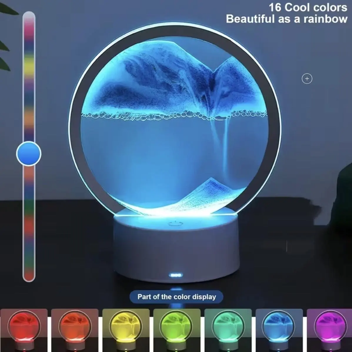 Modern LED Moving Sand Art Night Lamp - Decorative 3D Flowing Sand Lamp for Relaxation, Bedroom & Desk Decor, Ideal for Home Users