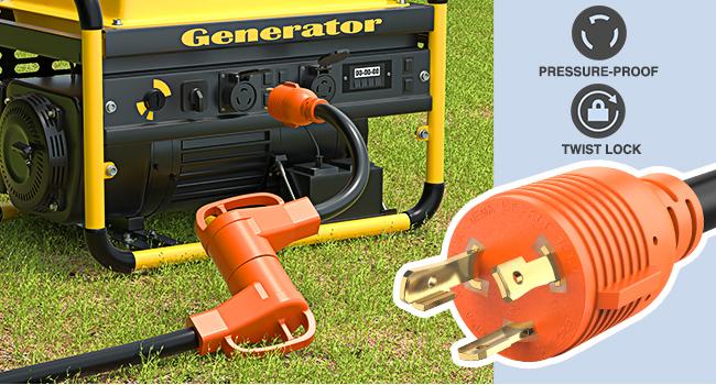 Nilight RV Generator Adapter Cord 30Amp to 50 Amp 3 Prong Pure Copper Heavy Duty Twist Lock Male Plug 10 Gauge Wire L5-30P 14-50R 30M/50F for RVs Camper Caravan Van Trailer