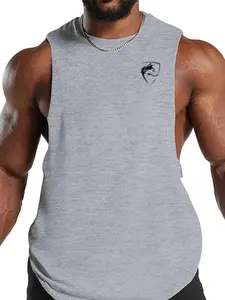 Men's Wolf Print Round Neck Tank Top, Regular Fit Casual Comfy Breathable Sleeveless Top for Summer, Men's Clothes for Gym Workout Running, Athletic Workout Clothing