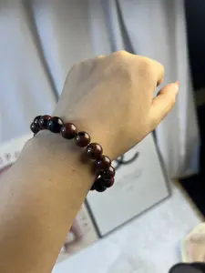 Handmade Red Obsidian Grounding Energy Crystal Bracelet, 10 mm