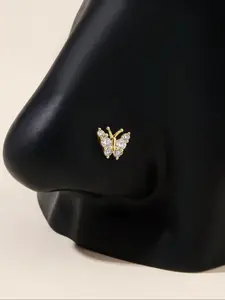 Butterfly Design Nose Ring, Unisex Nose Stud, Fashionable Body Jewelry for Women & Men, Trendy All-match & Exquisite Jewelry for Birthday Gift