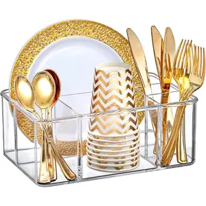 - Felicia - Flatware Organizer, 5-Compartment Utensil Holder, Paper Holder, Cutlery and Silverware for Countertop, Perfect Solution for Home and Restaurant