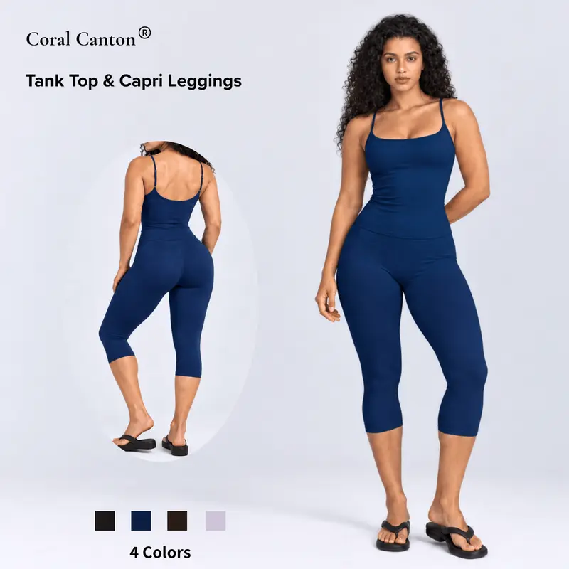 Coral Canton BBL Capris Set SohoChic